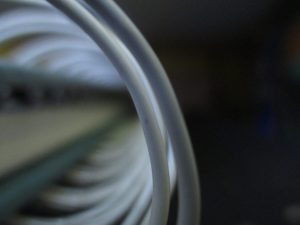 A close-up photograph of binder rings.