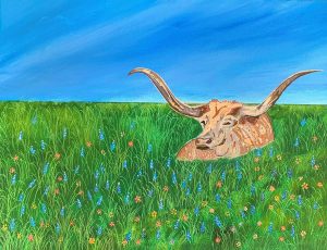 Longhorn-in-Bluebonnets